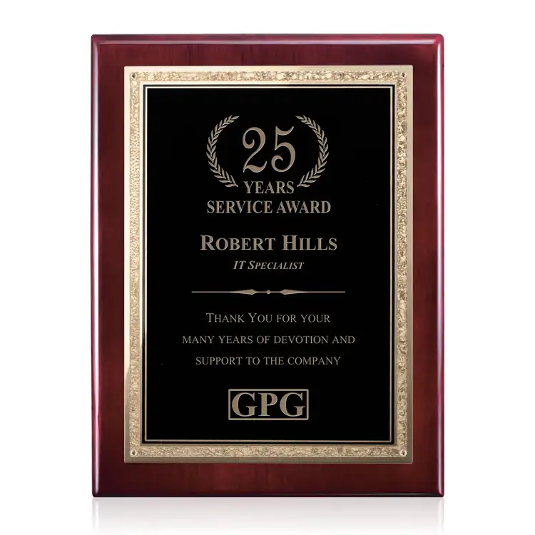 Gemstone Rosewood Plaque - Rosewood/Black Elegance 9 x 12 in