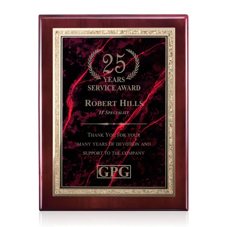 Gemstone Rosewood Plaque - Rosewood/Garnetine 9 x 12 in