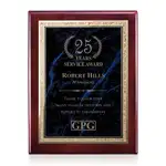 Plaque Gemstone en bois de rose - Bois de Rose/Lapis 9 x 12 po