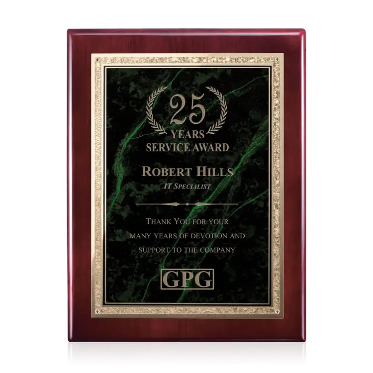 Plaque Gemstone en bois de rose - Bois de Rose/Verdi 8 x 10 po