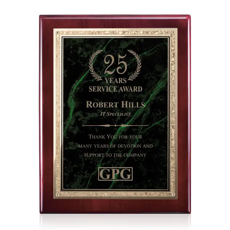 Plaque Gemstone en bois de rose - Bois de Rose/Verdi 9 x 12 po