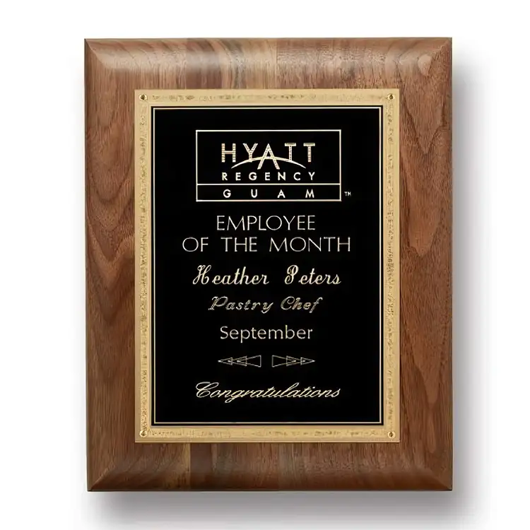 Gemstone Walnut Plaque - Walnut/Black Elegance 9 x 12 in