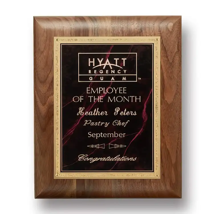 Gemstone Walnut Plaque - Walnut/Garnetine 9 x 12 in