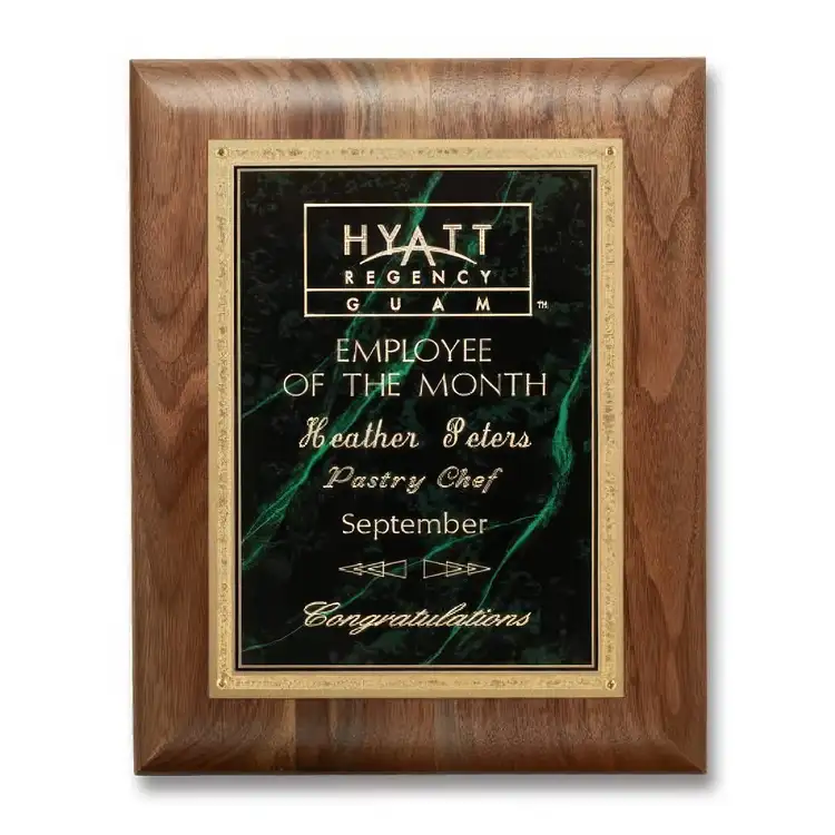 Gemstone Walnut Plaque - Walnut/Verdi 9 x 12 in