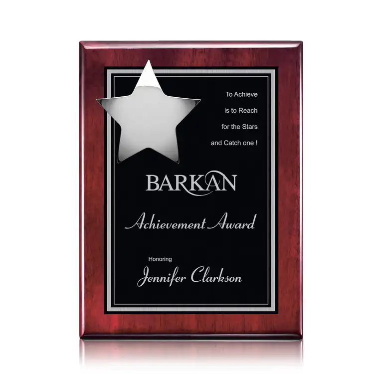 Hollister Plaque - Rosewood/Chrome 8 x 10 in