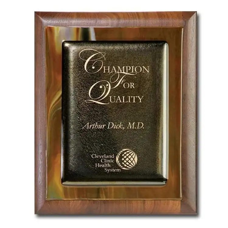 Metallic Fusion Walnut Plaque #6