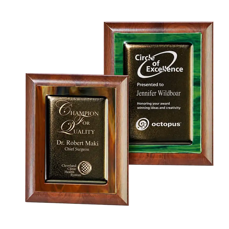 Metallic Fusion Walnut Plaque