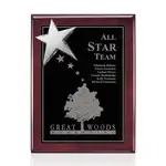Plaque Rising Star - Bois de Rose/Chrome 10.5 x 13 po