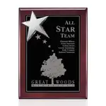Plaque Rising Star - Bois de Rose/Chrome 12 x 15 po