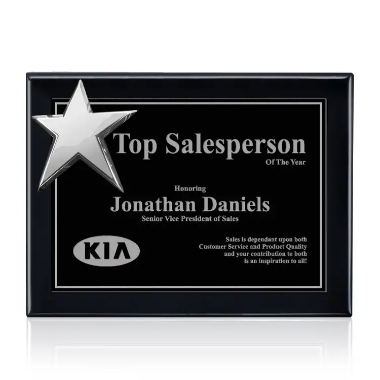 Plaque Rising Star - Noir/Chrome 12 x 15 po
