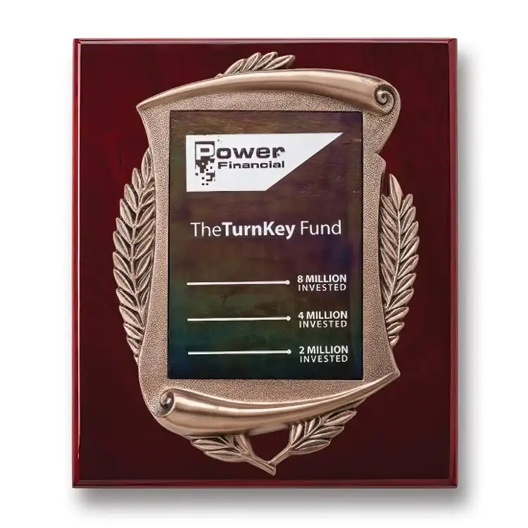 Laurel Wreath Plaque - Multi-Color/Rosewood 13 x 10.5 in