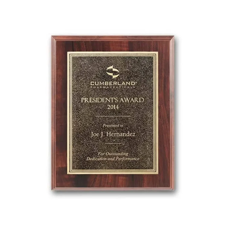 Double Etch Plaque - Walnut Finish #2