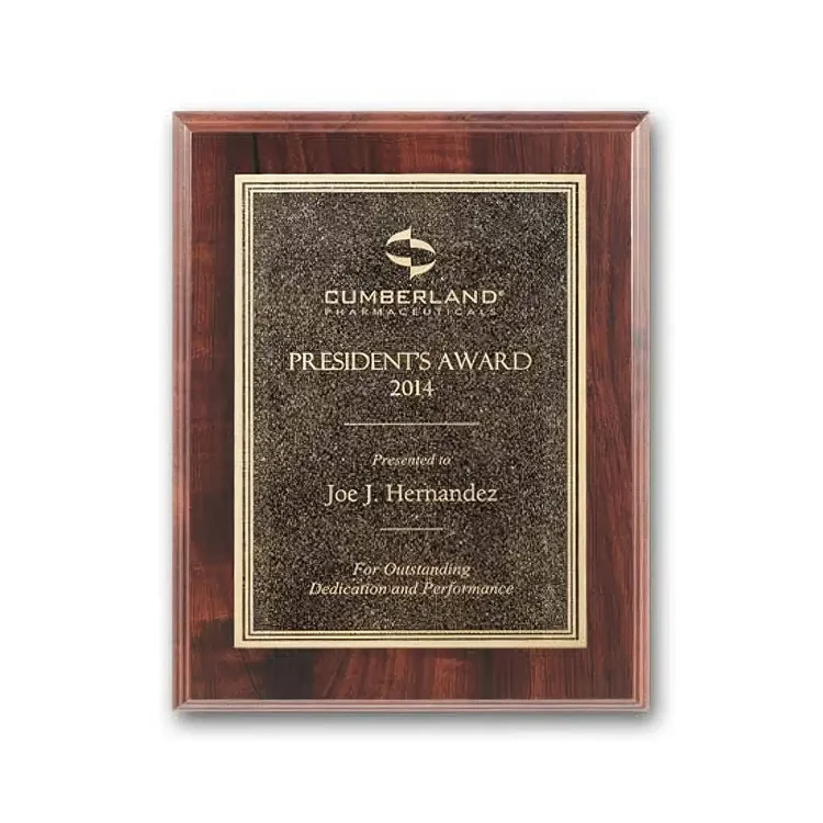 Double Etch Plaque - Walnut Finish #3
