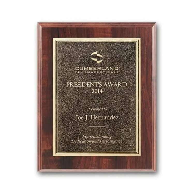 Double Etch Plaque - Walnut Finish #4
