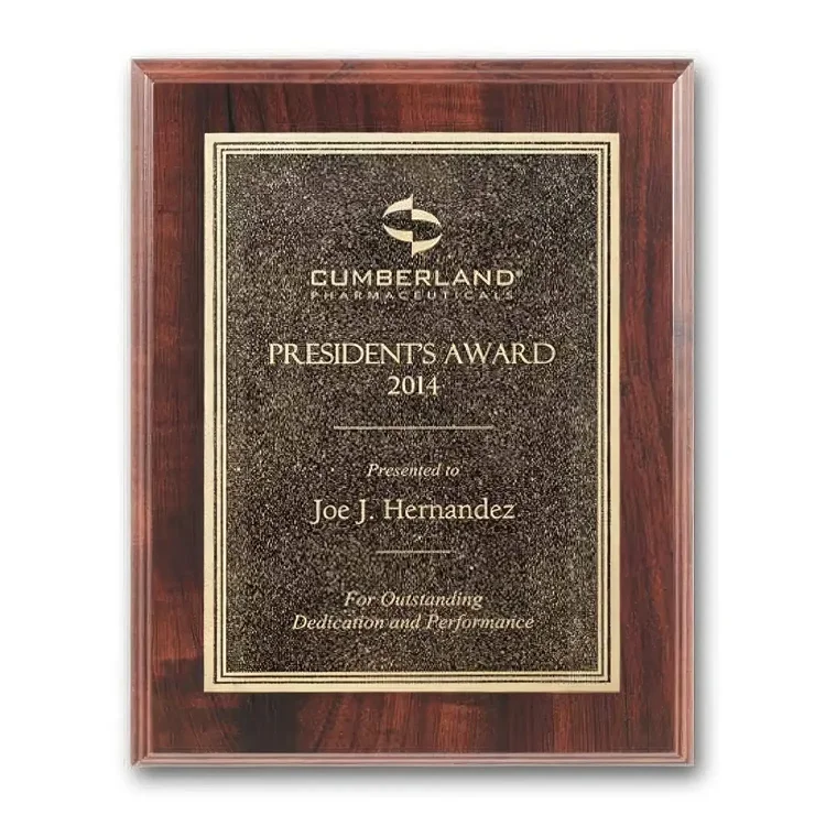Double Etch Plaque - Walnut Finish #5
