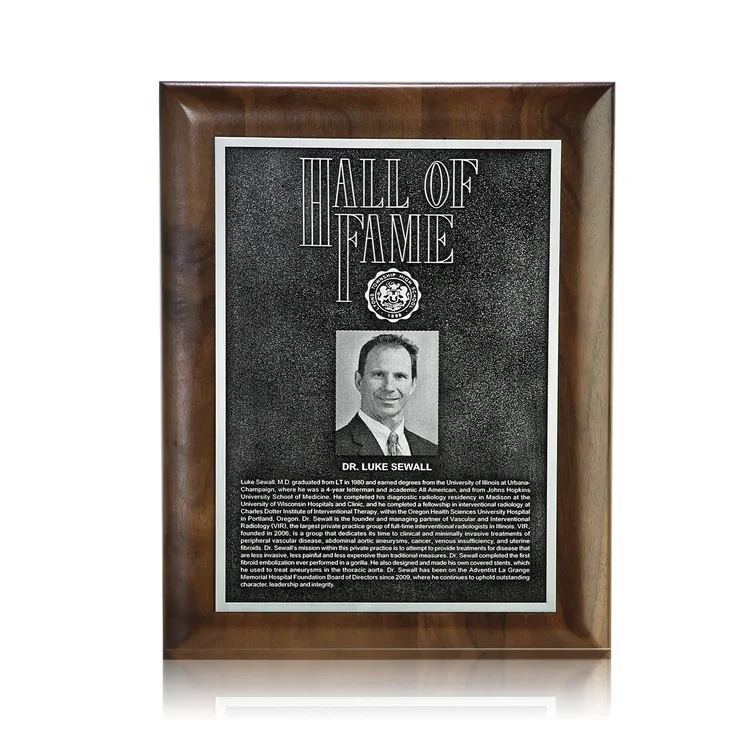 Double Etch Plaque - Walnut Rolled Edge #2