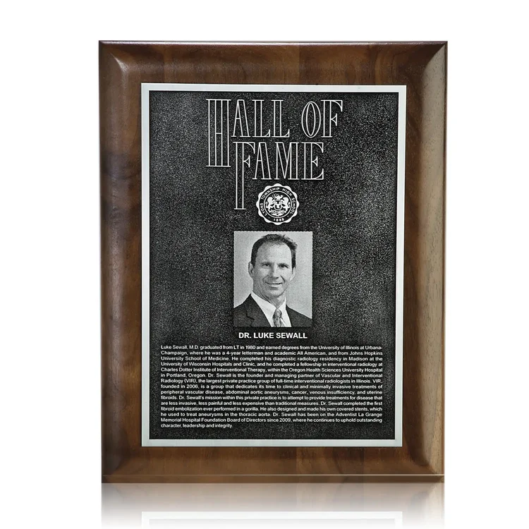 Double Etch Plaque - Walnut Rolled Edge #4
