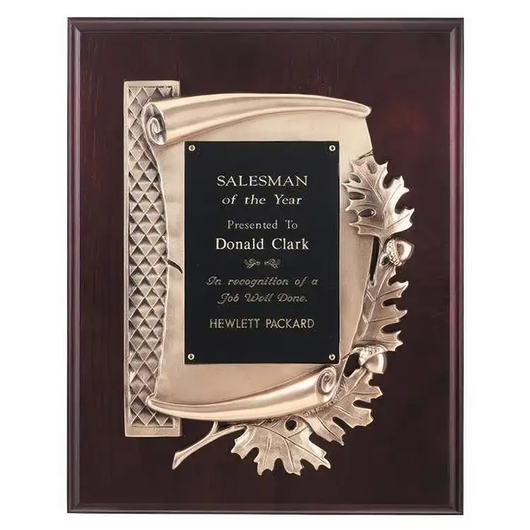 Oak Leaf Plaque - Rosewood 15 x 12 in