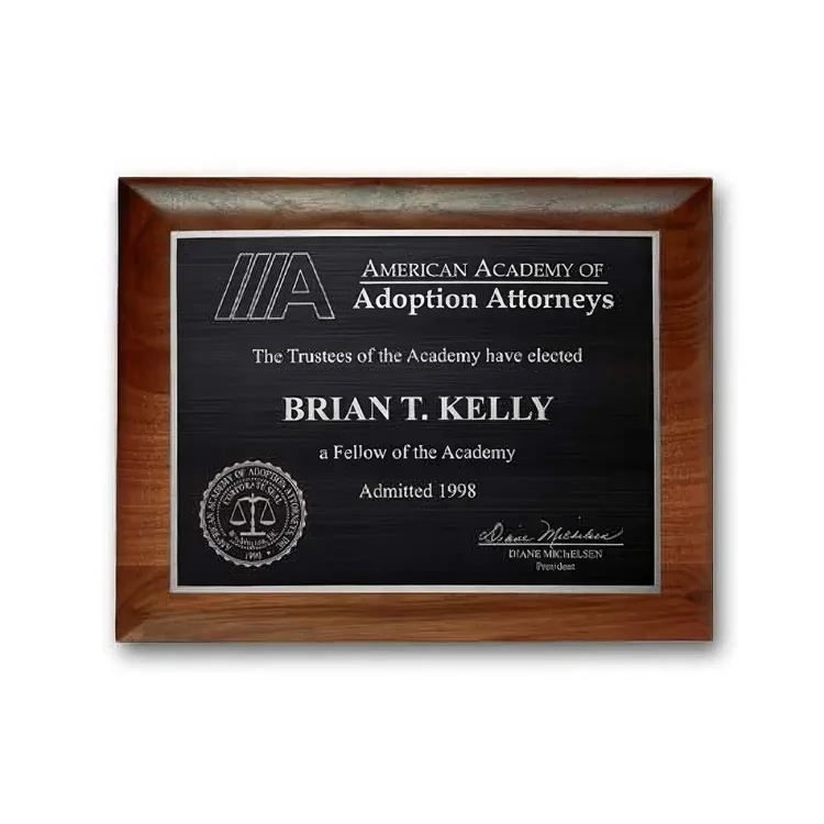 Etch Antiqued Plaque - Walnut Rolled Edge #3