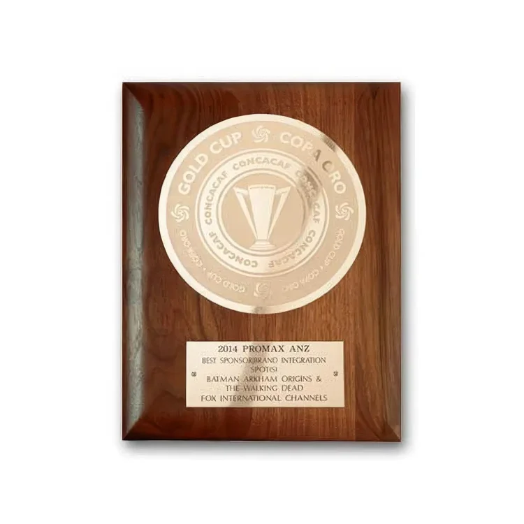 Etch Frosted Plaque - Walnut Finish Silver #6