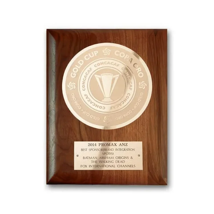 Etch Frosted Plaque - Walnut Finish Silver #7
