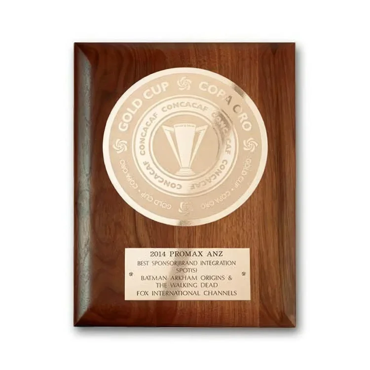 Etch Frosted Plaque - Walnut Finish Silver #8