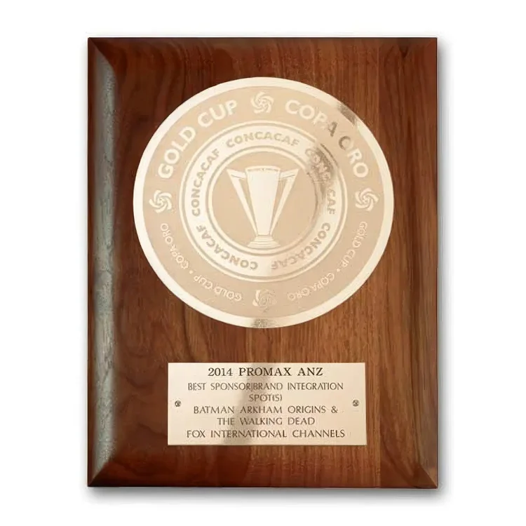 Etch Frosted Plaque - Walnut Finish Silver #9