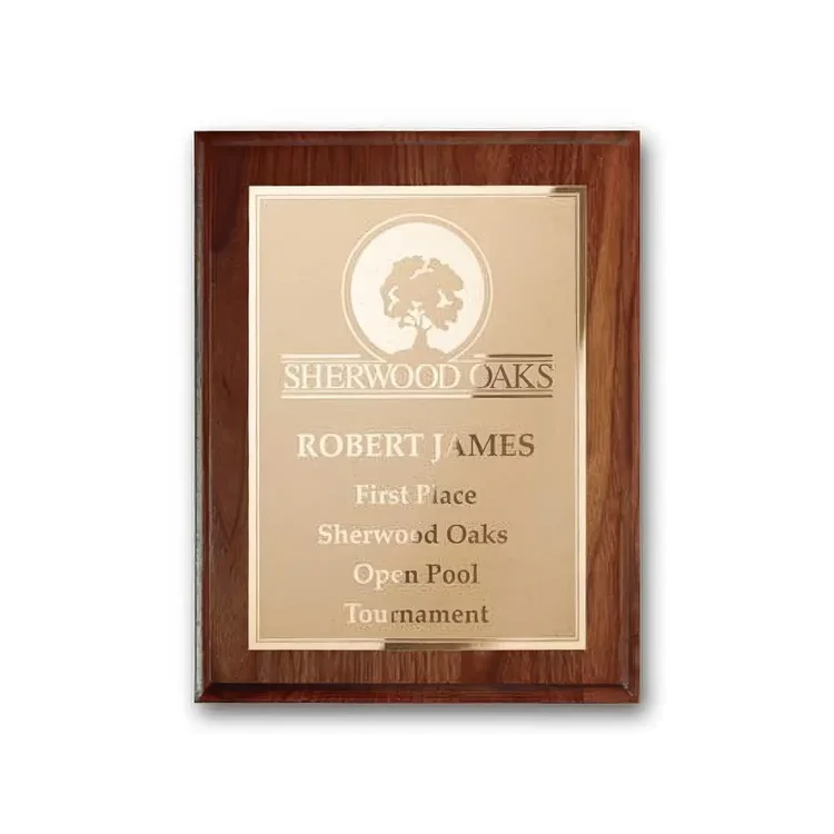 Etch Frosted Plaque - Walnut Cove Edge Gold #2