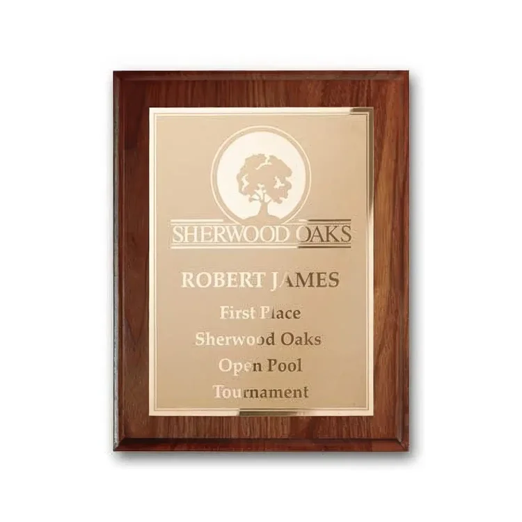Etch Frosted Plaque - Walnut Cove Edge Gold #3
