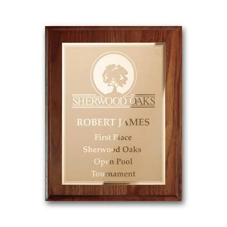 Etch Frosted Plaque - Walnut Cove Edge Gold #4