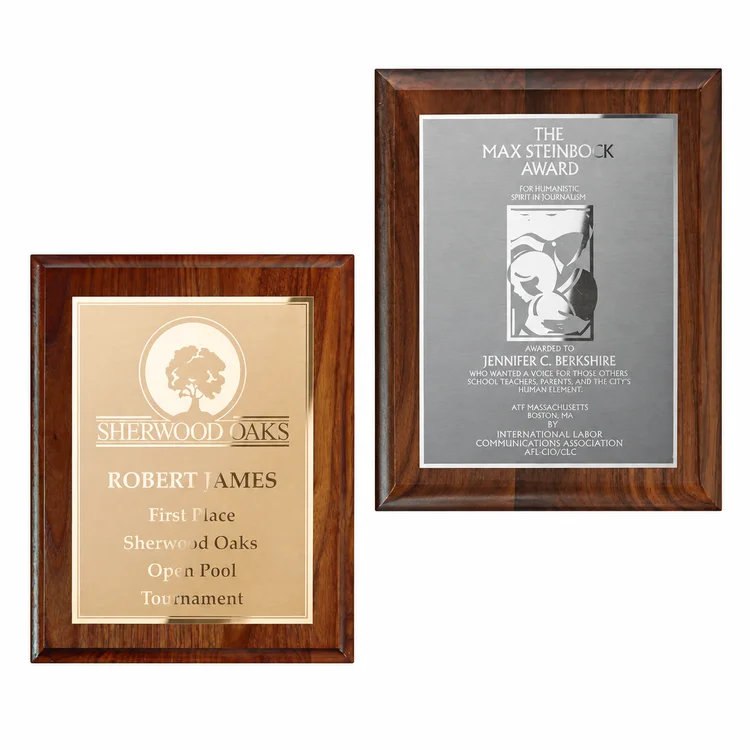 Etch Frosted Plaque - Walnut Cove Edge Gold