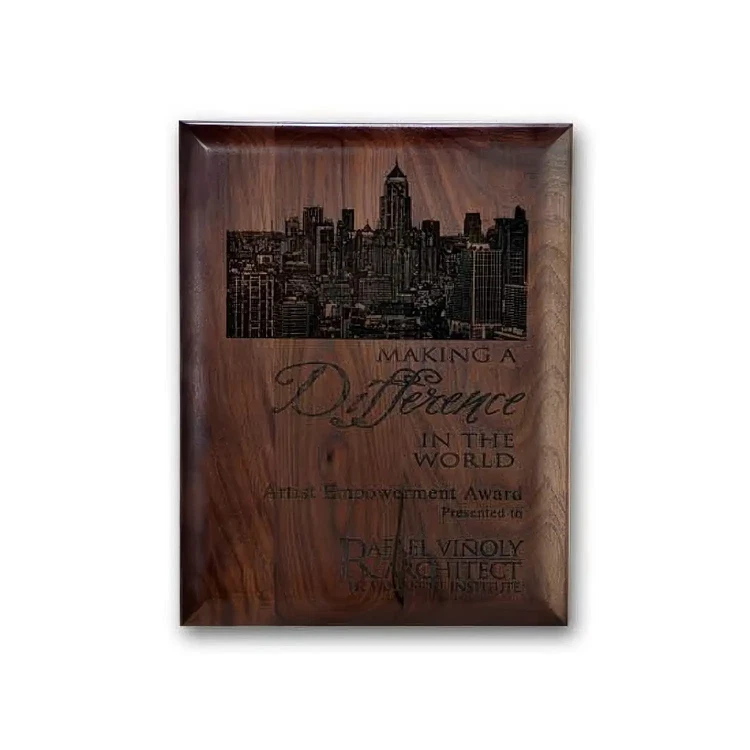 Laser Engraved Plaque - Walnut Rolled Edge #2