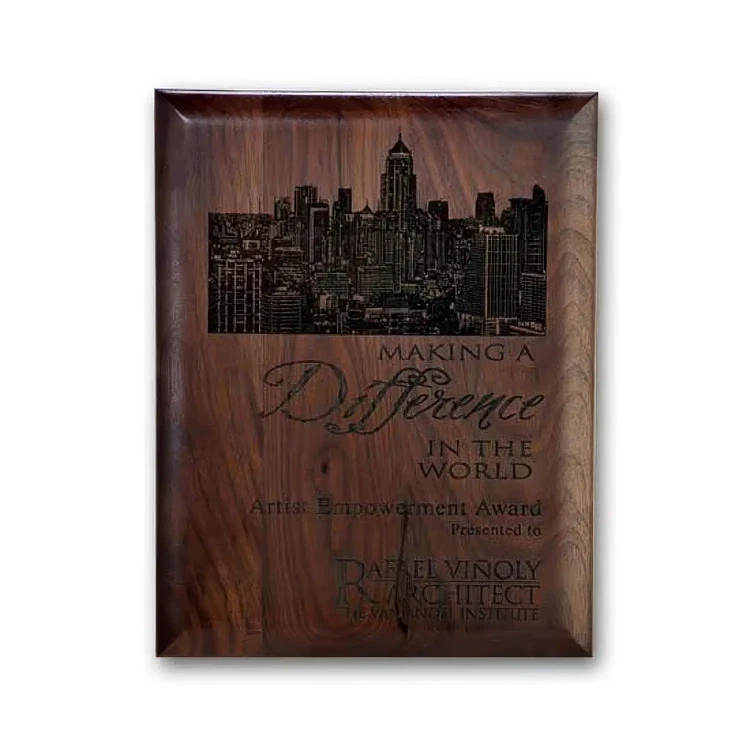 Laser Engraved Plaque - Walnut Rolled Edge #4