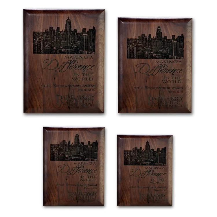 Laser Engraved Plaque - Walnut Rolled Edge