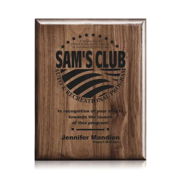 Laser Engraved Plaque - Walnut Piano Finish #3