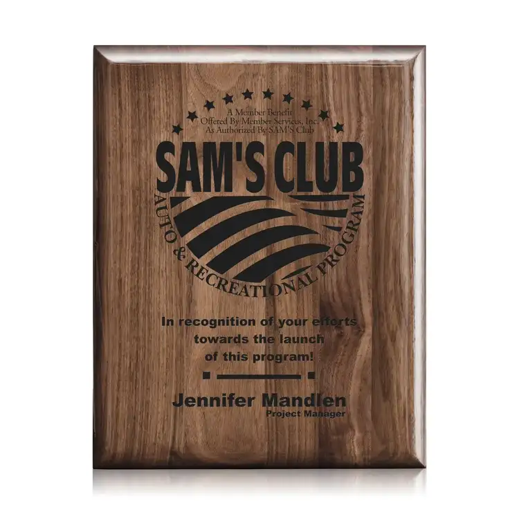 Laser Engraved Plaque - Walnut Piano Finish #4