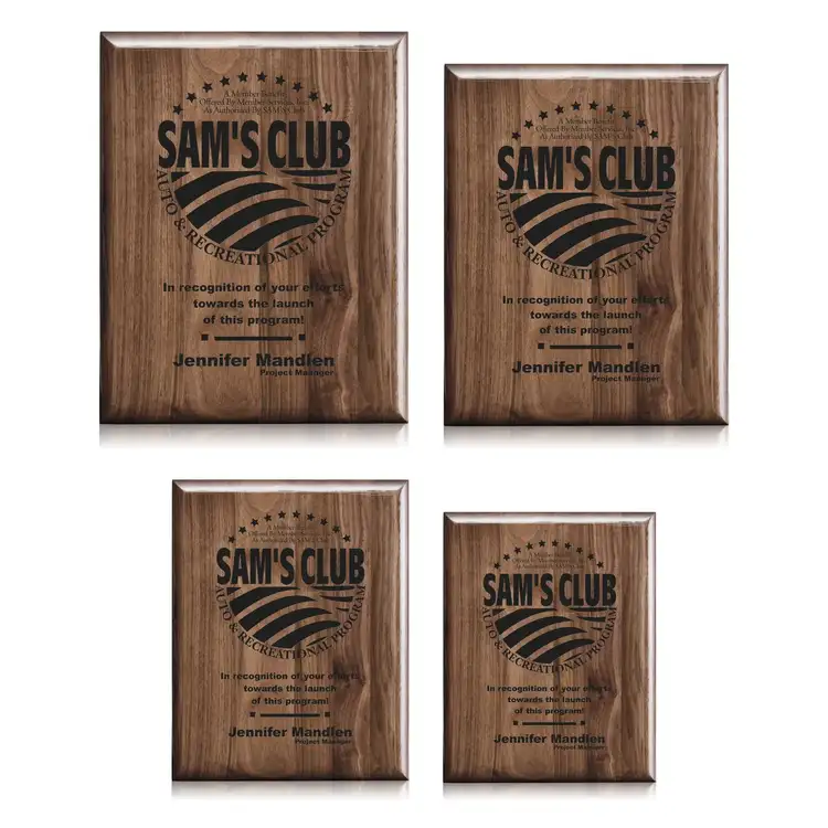 Laser Engraved Plaque - Walnut Piano Finish