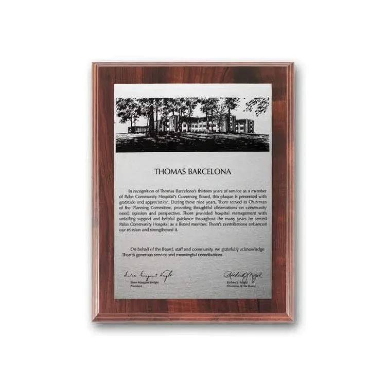 Etch Oxidized Plaque - Walnut Finish #2
