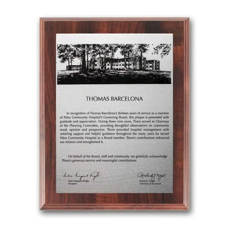 Etch Oxidized Plaque - Walnut Finish #5