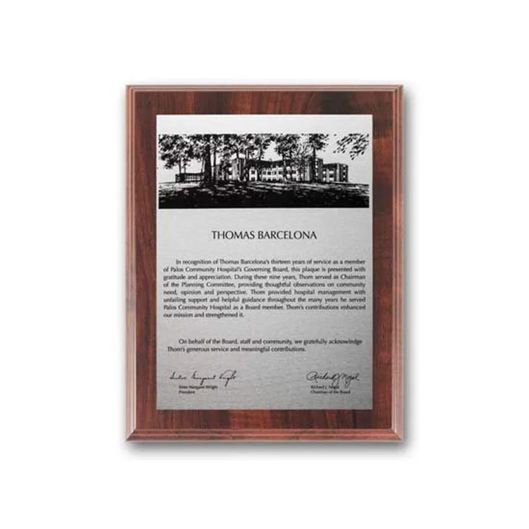 Etch Oxidized Plaque - Walnut Finish