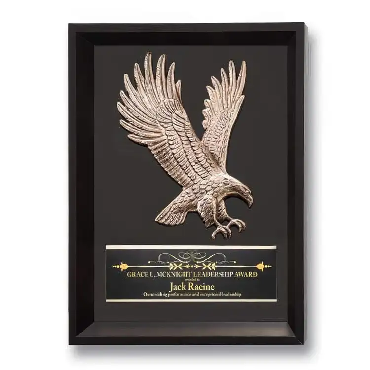 Plaque avec aigle encadrée - Noir/Bronze