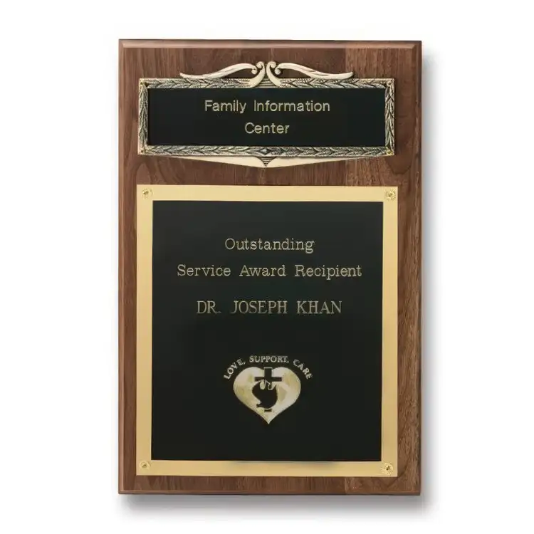 Plaque avec cadre - Bronze Antique/Noyer 10 x 15 po