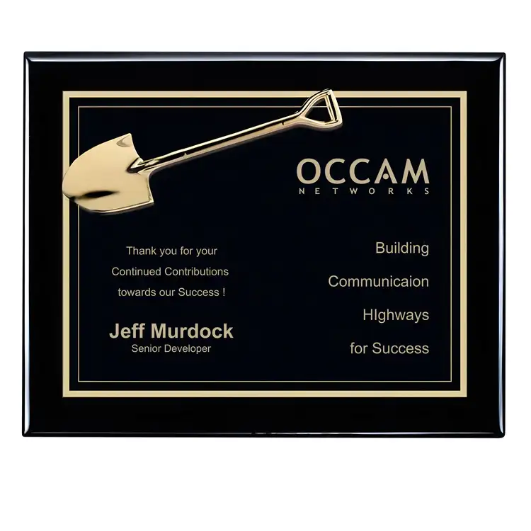 Shovel Plaque - Black 10.5 x 13 in