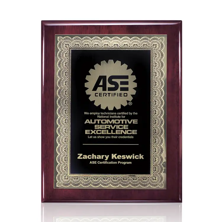 Oakleigh Certificate Plaque - Rosewood 8" x 10"