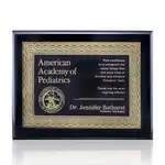 Oakleigh Certificate Plaque - Black 9" x 12"