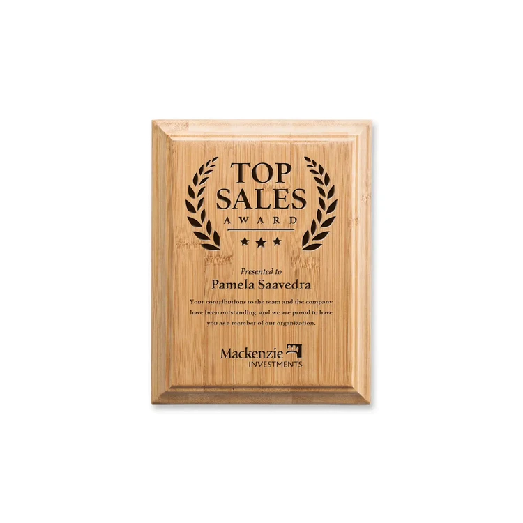 Plaque en bambou gravée et imprimée #2
