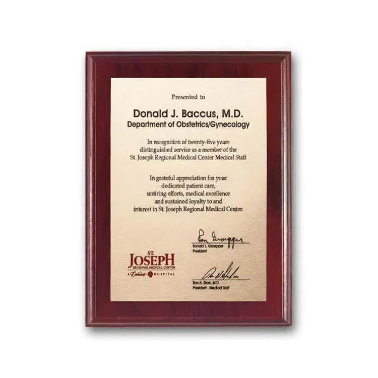 Metal-Etched Plaque with Colourfill #10