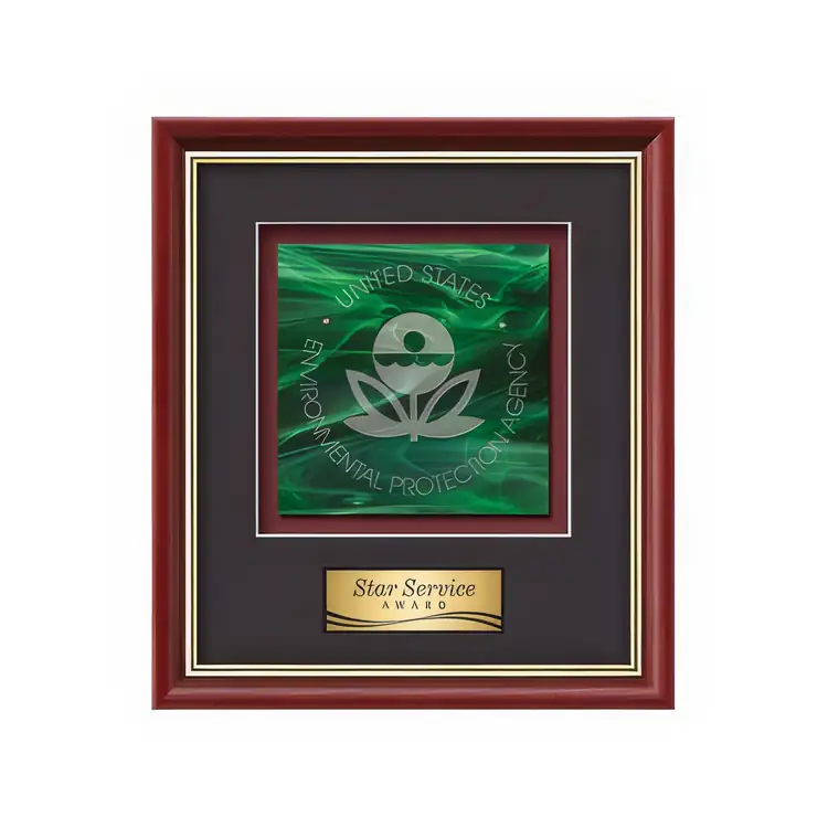 Waterleaf Baron Stained Glass Framed Award #5