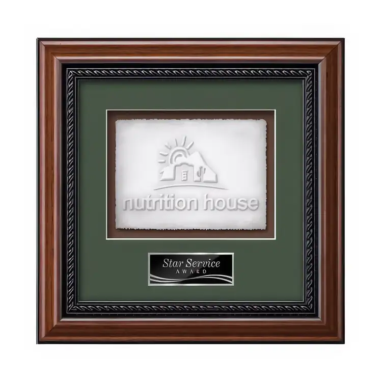 Waterleaf Deco Cast Paper Framed Award #4