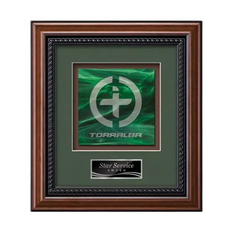 Waterleaf Deco Stained Glass Framed Award #3